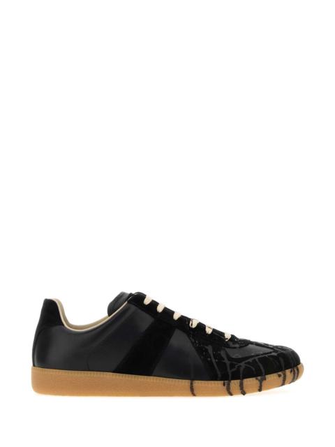 Maison Margiela Maison Margiela Men Black Leather Replica Sneakers