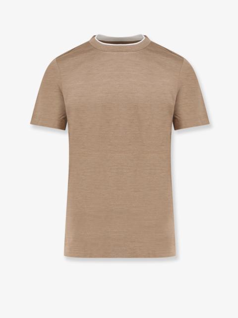 BOSS Boss Cotton and Silk T-Shirt Brown