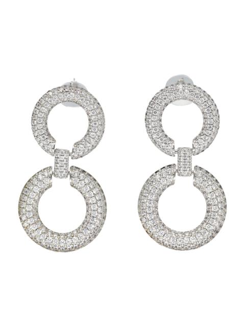 self-portrait Self-portrait Silver Crystal Chain Link Earrings