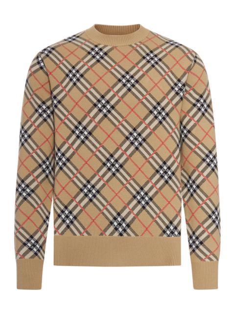 Burberry Burberry Men Checked Cotton And Wool Pullover
