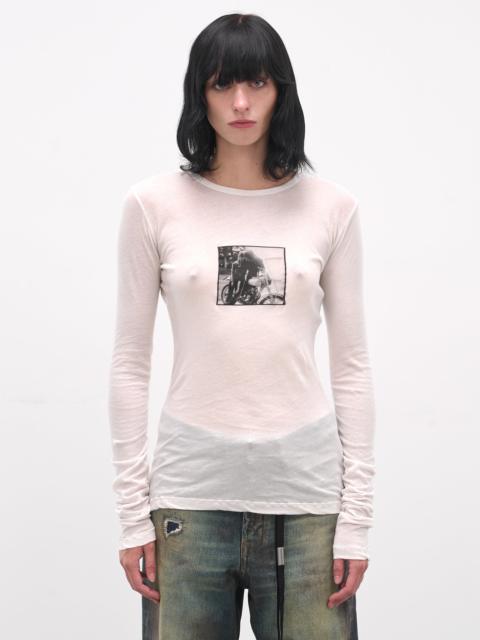 Ann Demeulemeester White Fiene Bikers Kiss Tee