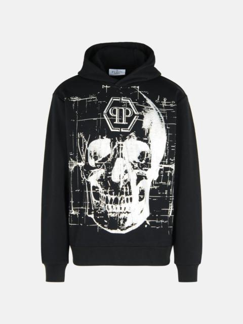 PHILIPP PLEIN BLACK COTTON BLEND SWEATSHIRT