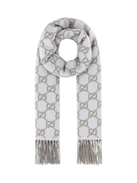 GUCCI Embroidered Cashmere Reversible Scarf