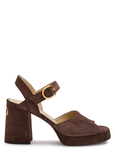 Valentino Valentino Fawcette 100 Suede Platform Sandals