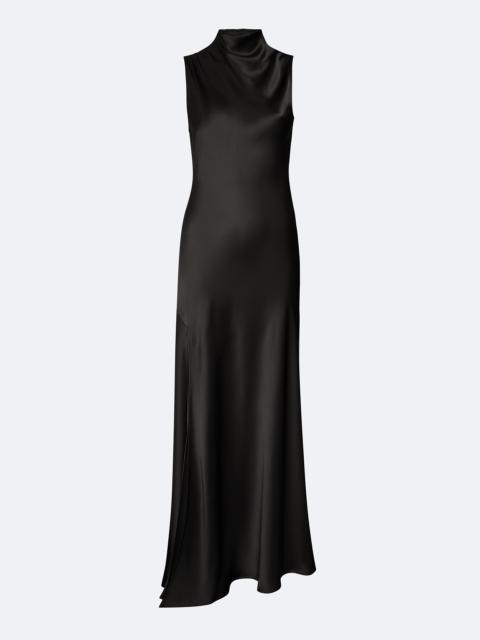 LAPOINTE Satin Drape Neck Sleeveless Dress