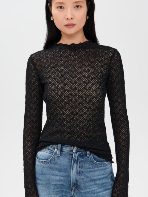 Vince Lace Mock Neck Top