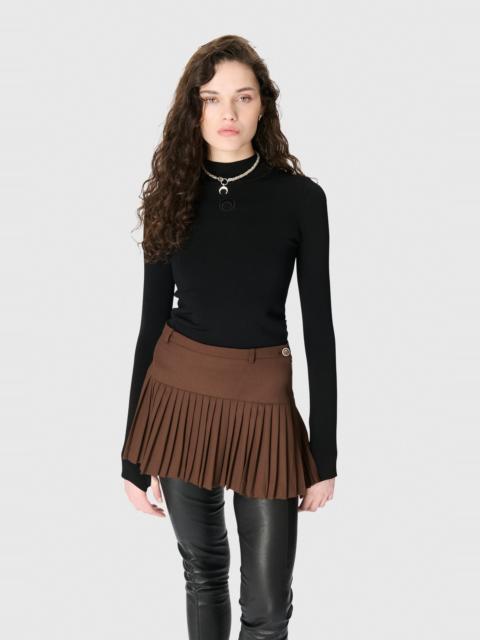 Marine Serre Virgin Wool Stretch Twill Mini Skirt