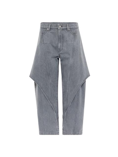 JW Anderson CROPPED SCULPTURAL JEANS - LIGHT GREY