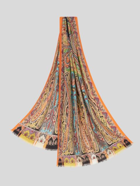 Etro PAISLEY SILK AND CASHMERE SCARF