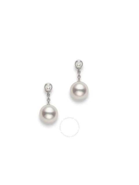 MIKIMOTO Mikimoto Classic Akoya Cultured Pearl and Diamond Drop Earrings - PEA1031DW