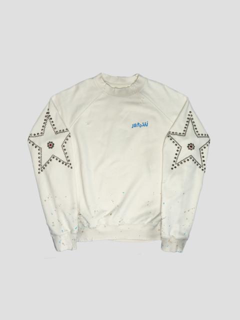 SATOSHI NAKAMOTO STAR STUDDED CREWNECK