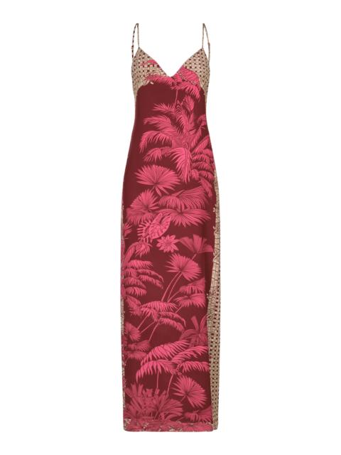 Johanna Ortiz Tropical Harmony Silk Dress pink