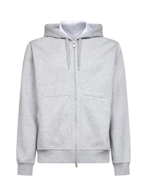 Brunello Cucinelli Medium grey double fleece zip-up hoodie