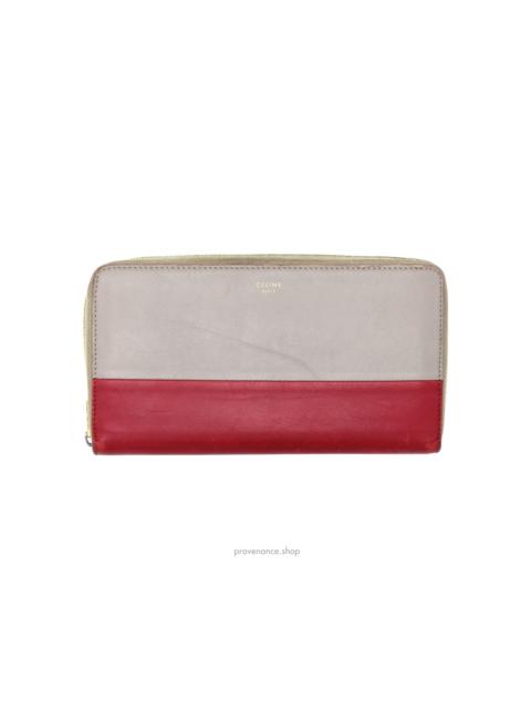 CELINE Celine Multifunction Zip Wallet - Grey/Red
