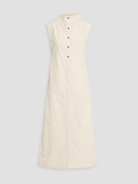 Loulou de Saison Maui striped cotton-poplin midi dress