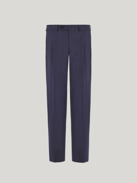 Canali BLUE PURE IMPECCABILE WOOL REGULAR-FIT PANTS WITH PLEAT