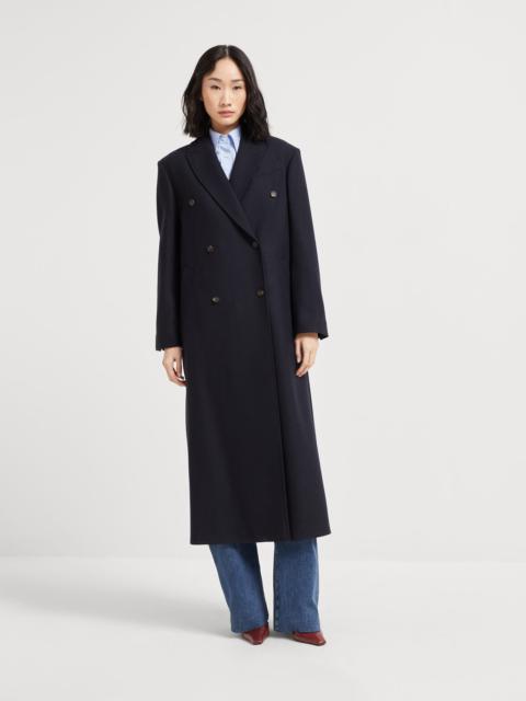 Brunello Cucinelli Lightweight wool cloth coat with monili