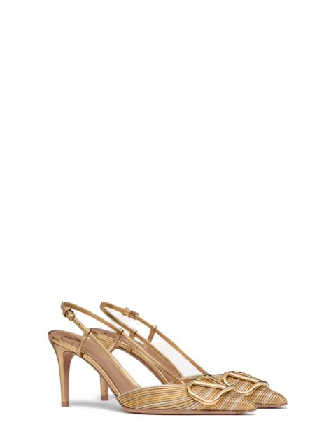 Valentino Valentino Garavani VLOGO Signature Metallic Slingback Pump in Gold at Nordstrom