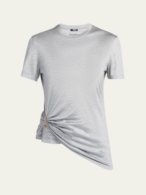 VERSACE Medusa Pin-Gathered Jersey T-Shirt