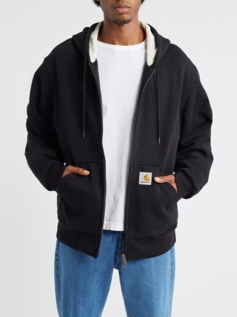 Carhartt Carhartt Work In Progress Active Zip Hoodie in Black at Nordstrom