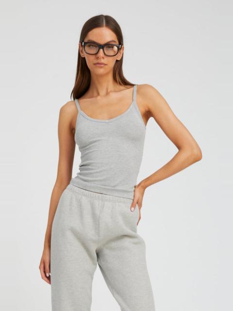 SPRWMN HEATHER GREY RIB V NECK TANK
