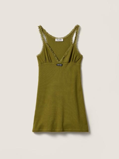 Miu Miu Garment-dyed cotton mini dress