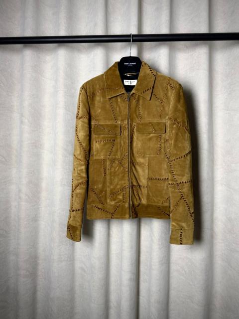 SAINT LAURENT Saint Laurent 18FW Suede Leather Geometric Tied Jacket by Anthony Vaccarello