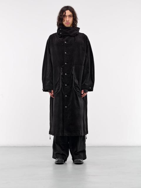 M-Velvet Hooded Long Coat