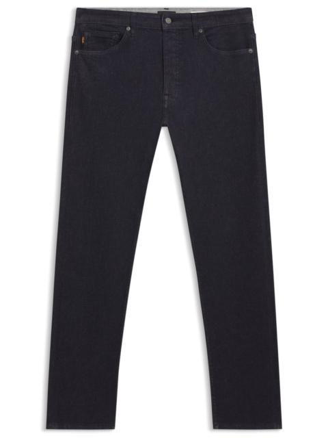 BOSS DELAWARE DARK-BLUE SLIM-FIT JEANS IN SOFT-MOTION DENIM