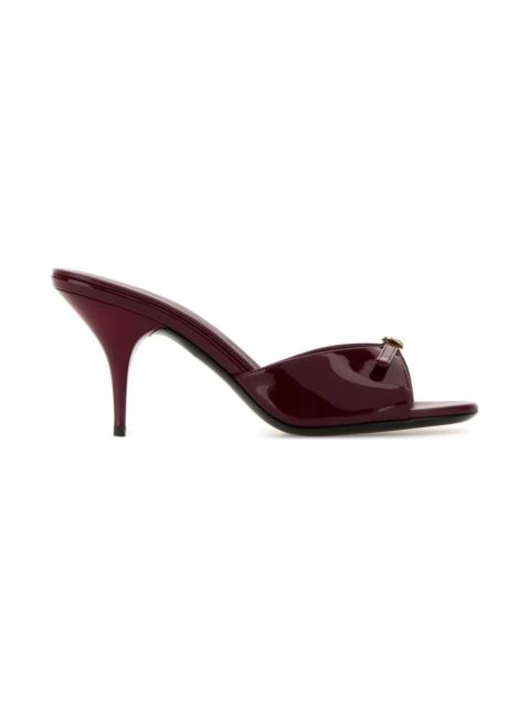 Miu Miu Burgundy Leather Mules