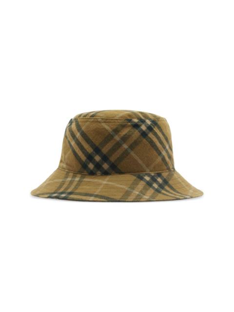 checkered cotton bucket hat