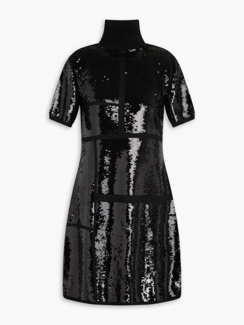 JOSEPH Sequined wool-blend turtleneck mini dress