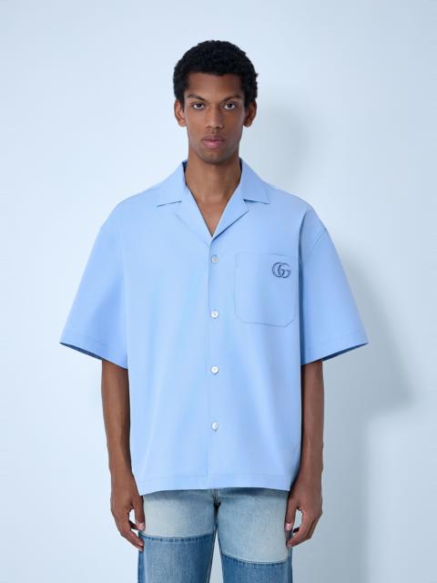 GUCCI Logo Embroidery Camp Collar Shirt