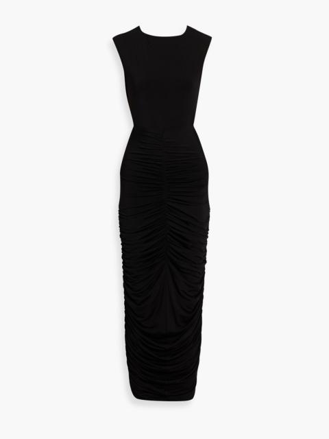 MAGDA BUTRYM Open-back ruched stretch-jersey maxi dress