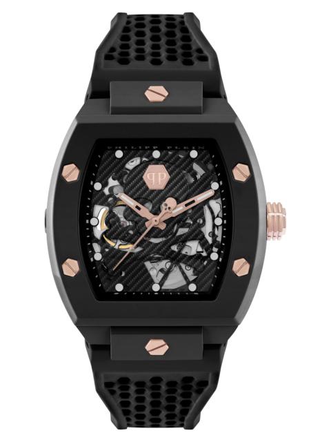 PHILIPP PLEIN The $keleton Ceramic Silicone Strap Watch, 44mm