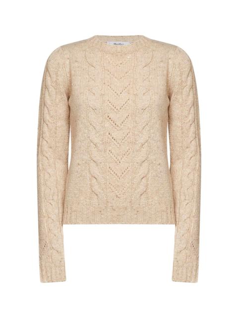 Max Mara Max Mara Women Beige Wool And Cashmere Blend Knit Mxmsamba Sweater