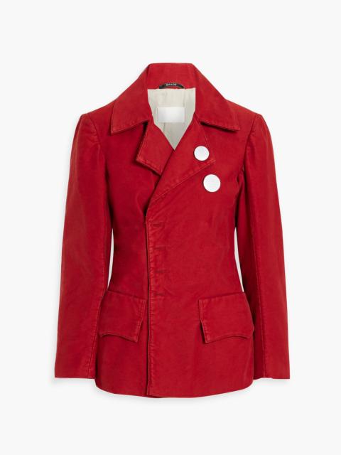 Maison Margiela Button-embellished cotton peplum jacket
