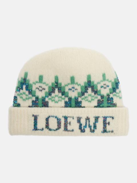 Loewe Fair Isle sequined wool-blend beanie