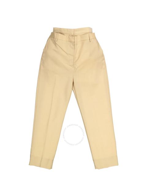 Burberry Burberry Runway Ladies Beige Trousers With Double Waist