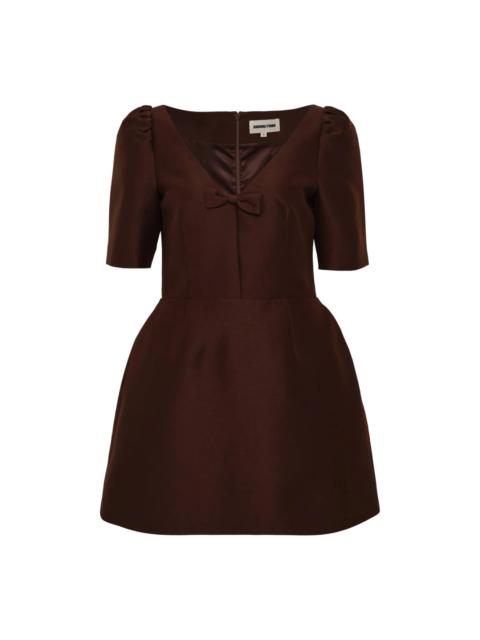 SHUSHU/TONG V-Neck Bow Mid-Sleeve Dress