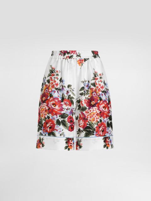 Dolce & Gabbana Flower bouquet-print twill vanity bermuda shorts