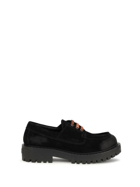 Prada Prada Men Suede Lace-Up Loafers