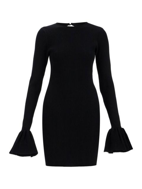 ROTATE - Rotate Black Viscose Mini Dress With Cutout On The Back And Ribbed Knit Women