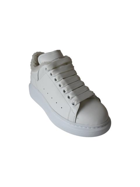 Alexander McQueen Alexander McQueen Leather Fur Trim Sneakers White