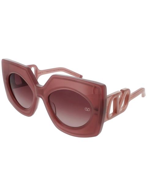 Valentino Valentino Soul Burgundy Gradient Irregular Ladies Sunglasses VLS-127 B 53
