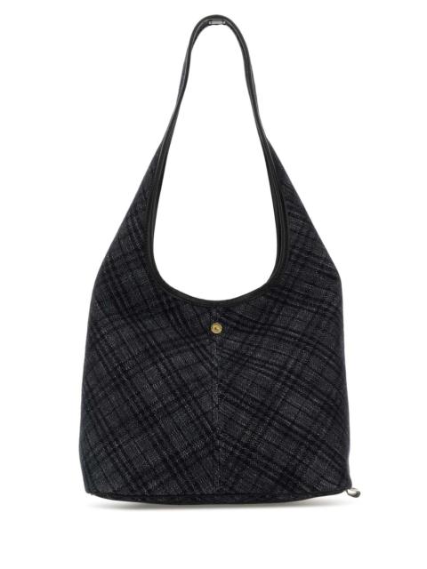 Burberry Women Embroidered Denim Shopping Bag