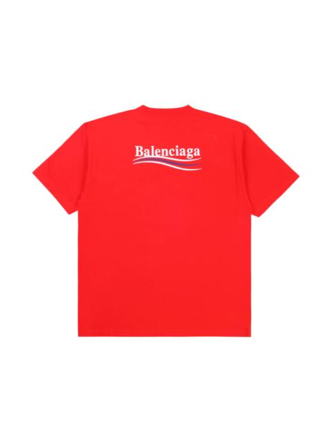 BALENCIAGA Balenciaga Political Campaign Embroidered Logo Tee Red