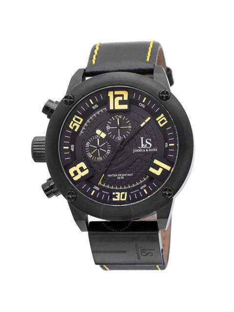 Other Designers Joshua & Sons Multifunction Black Dial Black Leather Men's Watch JS70YL