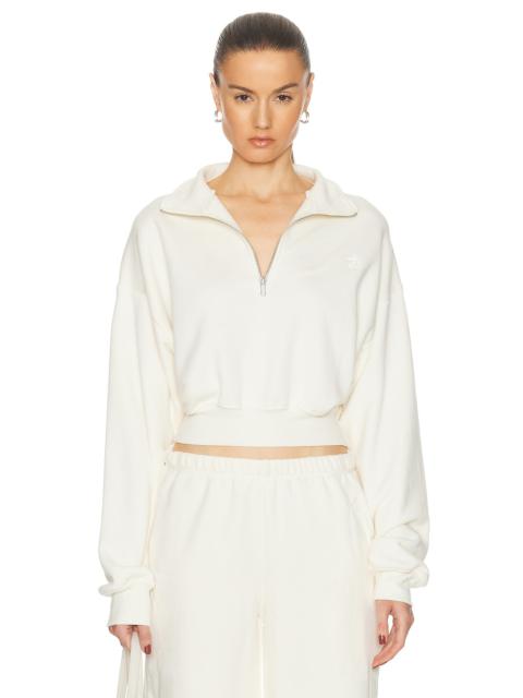 ÉTERNE Cropped Half Zip Sweatshirt