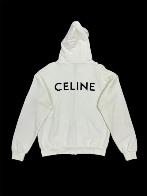 CELINE Celine Zip Up Logo Hoodie